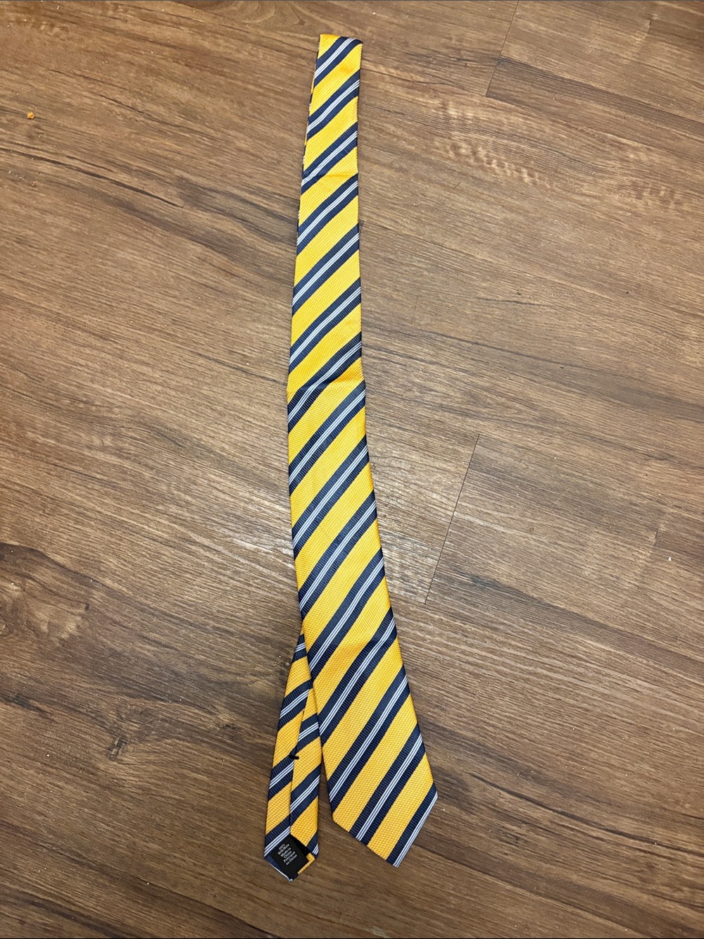 Nordstrom Yellow and Navy Diagonal Stripe Silk Tie